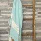 Cerulean Pastel Blue Luxury Oversized Fouta Beach Bath Towel Ksar Collection