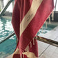 KSAR Collection red fouta towel near pool