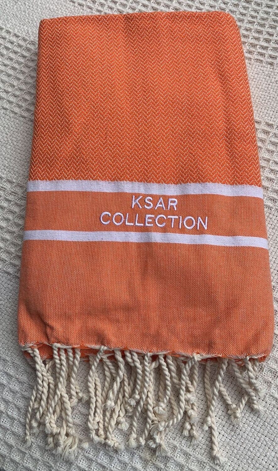 ksar collection orange fouta towel