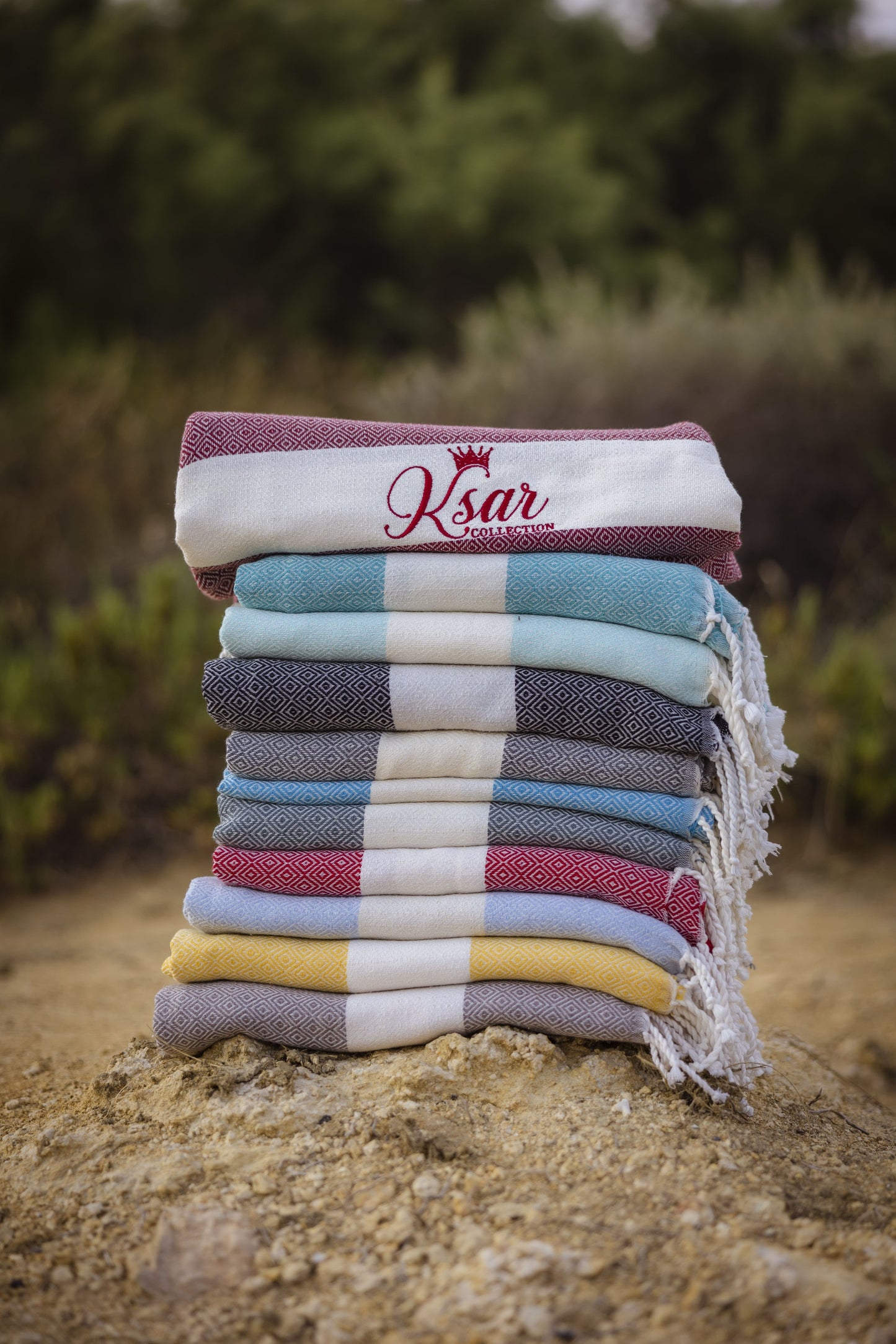 Taupe Luxury Fouta Oversized Beach Towel Ksar Collection