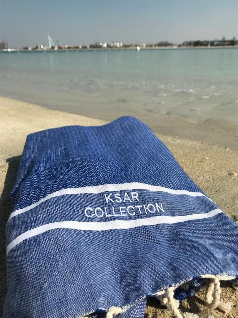 blue KSAR fouta towel
