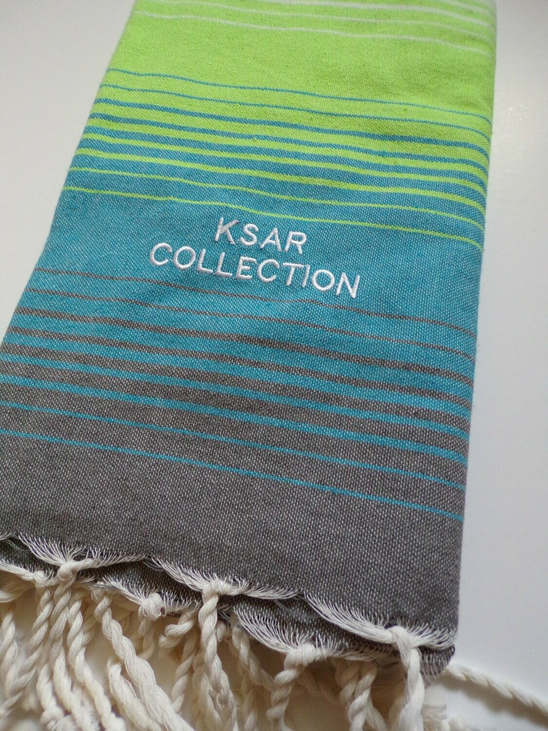 KSAR Collection neon blue fouta towel