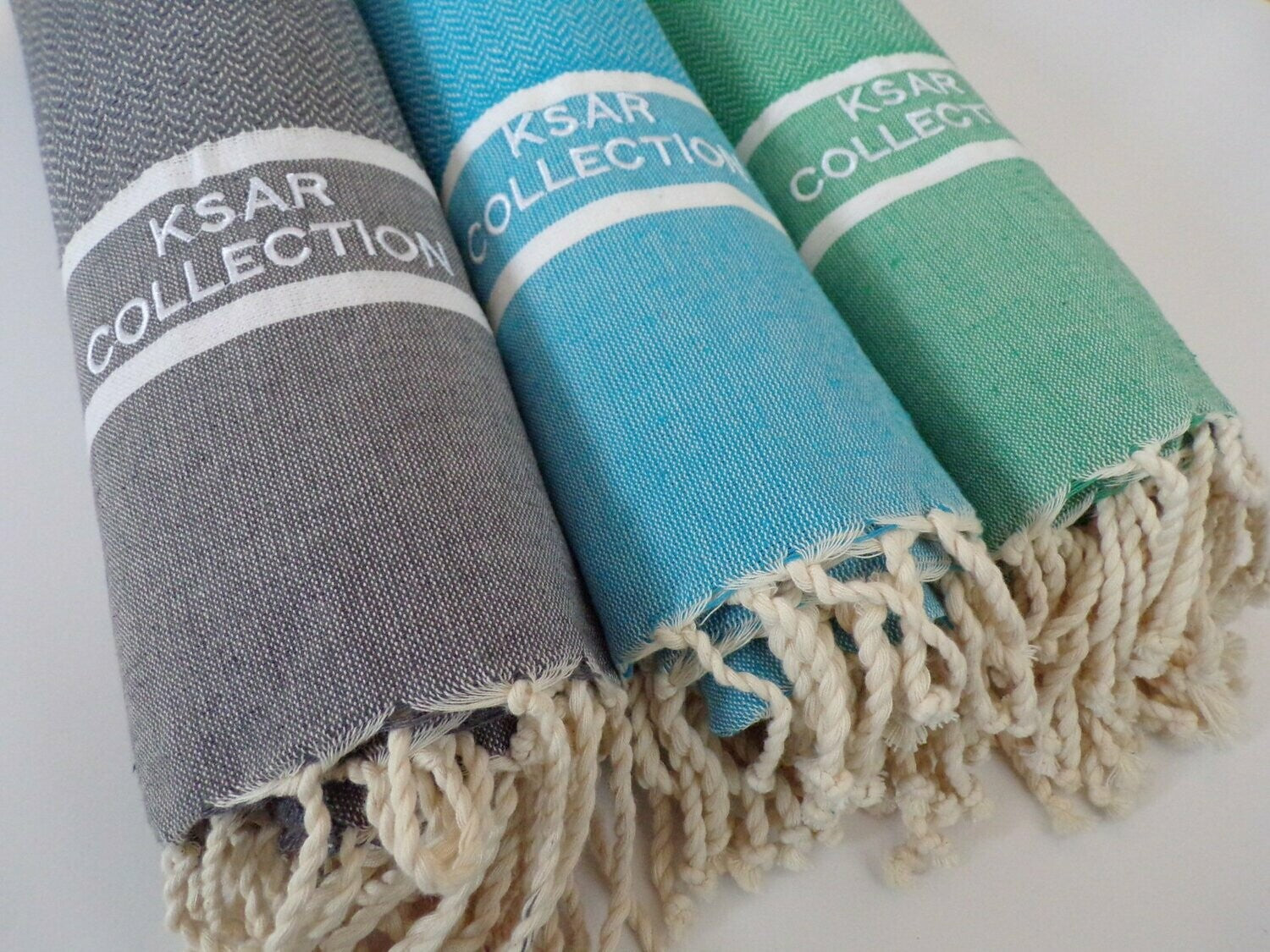 grey blue green ksar collection fouta towels